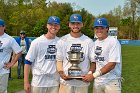 Baseball vs Babson  Wheaton College Baseball players celebrate their victory over Babson to win the NEWMAC Championship for the third year in a row. - (Photo by Keith Nordstrom) : Wheaton, baseball, NEWMAC